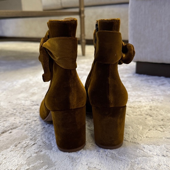 Madewelll Esme Bow Boot In Velvet SZ Burnished Cedar Brown Ankle holiday - Picture 9 of 13